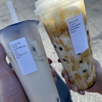 Feng Cha Teahouse - Creme Brulee MT with boba and Jasmine MT with boba - Bubble Tea Near Me - Fullerton, California