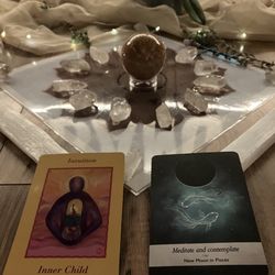 Always a beautiful crystal grid in the Full/New Moon ceremonies!