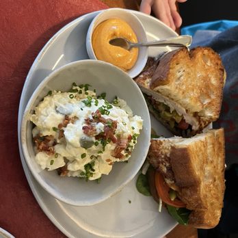 Cafe Berlin - Hühnen sandwich with German potato salad - German Near Me - Washington, DC, District of Columbia Cafe Berlin - Hühnen sandwich with German potato salad - German Near Me - Washington, DC, District of Columbia