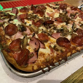 Stained Glass Pub - Medium piz 3 and More Toppings Pizza  Canadian bacon, pepperoni and mushroom. - Pizza Near Me - Silver Spring, Maryland