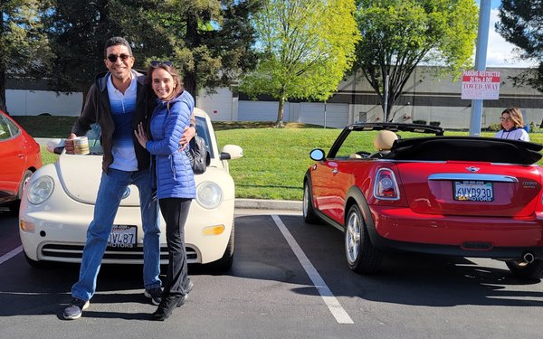 She loves her VW Beetle! - An Italian chef, who just moved to the Bay Area to work at Locanda Ravello restaurant. She loves the Beetle! The price was around 6K last of summer 2022.
