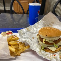 Mrs. C's Burgers - Smokehouse double combo meal. $15.92 plus tax.
