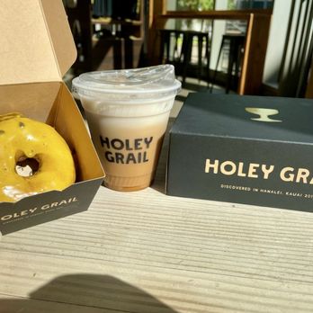 Holey Grail Donuts - Lilikoi donut and Hawai'i Vanilla Chai - Donuts Near Me - Honolulu, Hawaii Holey Grail Donuts - Lilikoi donut and Hawai'i Vanilla Chai - Donuts Near Me - Honolulu, Hawaii