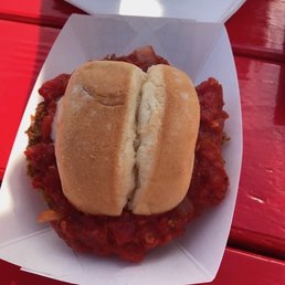 Tastier than it looks! Eggplant parm slider. Yummm. Tastier than it looks! Eggplant parm slider. Yummm.