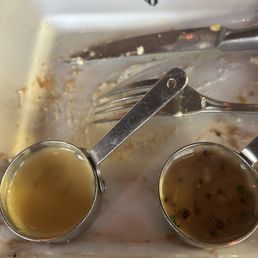Thin, tasteless sauces. Not on par with the great beef they serve. Thin, tasteless sauces. Not on par with the great beef they serve.