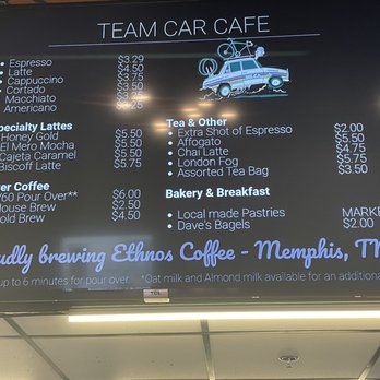 Team Car Cafe - Menu board - Coffee & Tea Near Me - Memphis, Tennessee