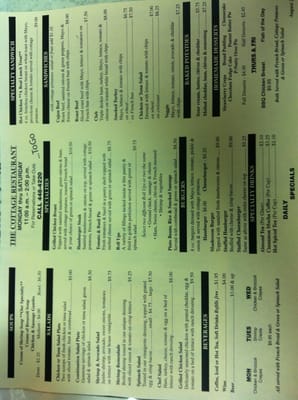 Menu photo 4 The Cottage Restaurant Alexandria, LA