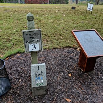 Cobblestone Golf Course - Hole 1 marker and today's pin position. - Golf Near Me - Acworth, Georgia Cobblestone Golf Course - Hole 1 marker and today's pin position. - Golf Near Me - Acworth, Georgia