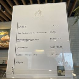 Drink menu / IG: Ayeween