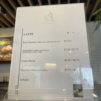 Forest Cafe - Drink menu / IG: Ayeween - Cafes Near Me - North York, Ontario