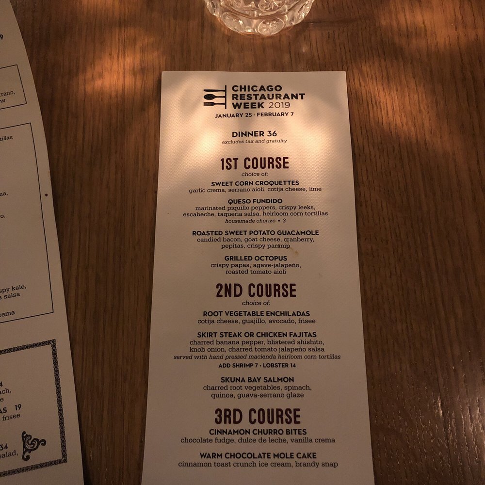 Barrio - Restaurant week menu - Mexican Near Me - Chicago, Illinois Barrio - Restaurant week menu - Mexican Near Me - Chicago, Illinois