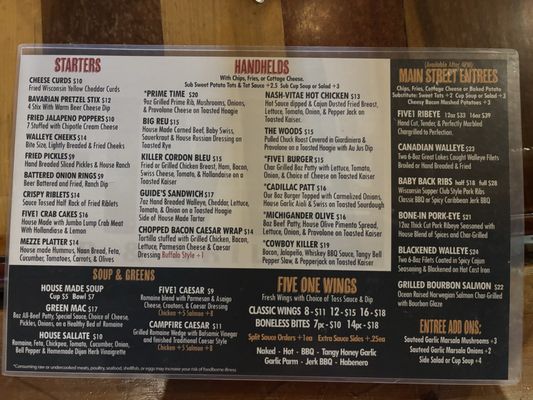 Menu photo 1 Five1 Bar & Grill Arbor Vitae, WI