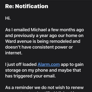 West Alert Security Services - Email sent August 2, 2025 more than 30 Days in advance of contract renewal date of Sept 27, 2023 - Security Services Near Me - Clearlake Park, California