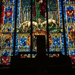 Union Avenue Christian Church - The Good Shepherd window in the Union Avenue chancel c. 1957