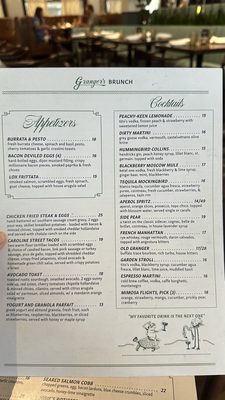 Menu photo 3 Granger's Houston, TX