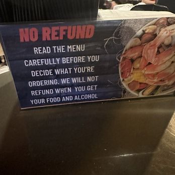 What The Crab - Make sure you look for this sign or ask because "You order you pay!!" The owners are thieves and have the integrity of a LIAR! - Seafood Near Me - Mansfield, Texas