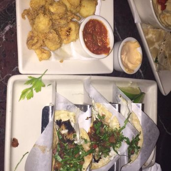 Grand Lux Cafe - Carnitas tacos and calamari. - American Near Me - Paramus, New Jersey