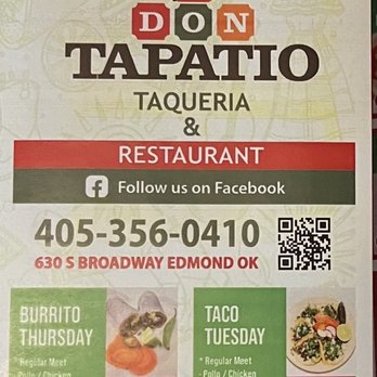 Don Tapatio Taqueria - Menu page 1 - Latin American Near Me - Edmond, Oklahoma Don Tapatio Taqueria - Menu page 1 - Latin American Near Me - Edmond, Oklahoma