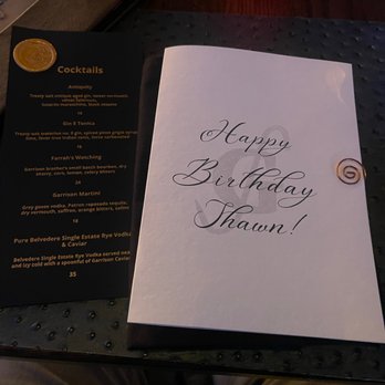 Garrison - Birthday menu - New American Near Me - Austin, Texas