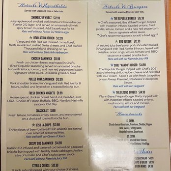 Brew Republic Bierworks - Food menu - Breweries Near Me - Woodbridge, Virginia