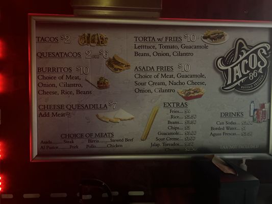 Menu photo 3 Tacos86 Queen Creek, AZ
