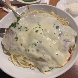 Eggplant parm with linguini