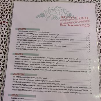 Welcome Diner - Menu - Diners Near Me - Phoenix, Arizona