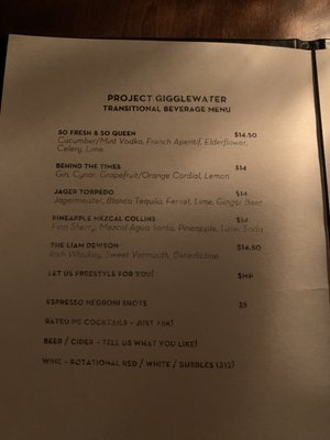 Menu photo 1 Project Gigglewater Toronto, ON