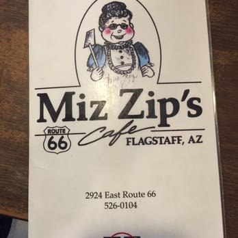 Miz Zip's - Menu front. - American Near Me - Flagstaff, Arizona