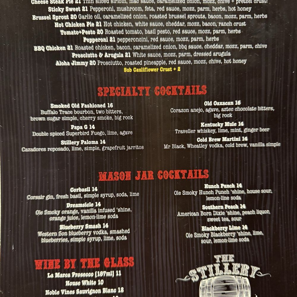 The Stillery - Menu page 2 7/3/25 - New American Near Me - Nashville, Tennessee The Stillery - Menu page 2 7/3/25 - New American Near Me - Nashville, Tennessee
