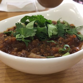 Sabaidee Cafe - Lao tomato "salsa." So special. So tasty. Charred tomatoes and aromatics-blended with fish sauce. - Thai Near Me - Murfreesboro, Tennessee