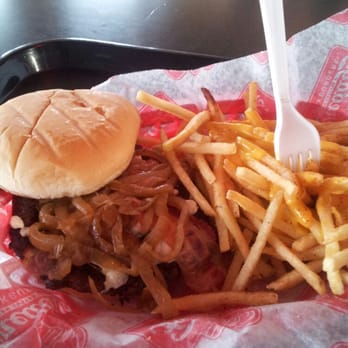 Freddy's - Blue cheese bacon steakburger and cheese fries - Burgers Near Me - Tucson, Arizona Freddy's - Blue cheese bacon steakburger and cheese fries - Burgers Near Me - Tucson, Arizona