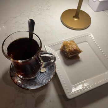 Mimoza Mediterranean Restaurant - Turkish tea with baklavas - Mediterranean Near Me - San Diego, California