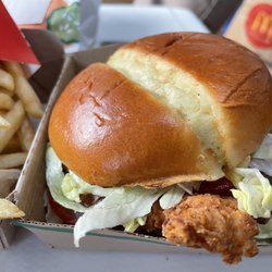 McDonald's - It's here!!! The new Crispy Chicken Sandwich this is the deluxe version aka with vegetables. It's delicious!!!