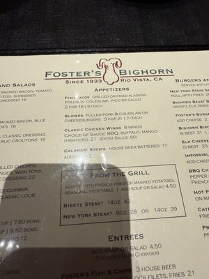 Menu photo 5 Foster's Bighorn Rio Vista, CA Menu photo 5 Foster's Bighorn Rio Vista, CA
