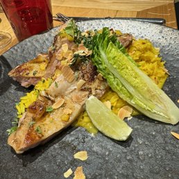 Grilled lobster with saffron rice