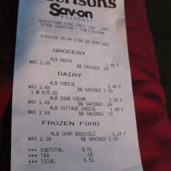 Albertsons - Organized receipt by category