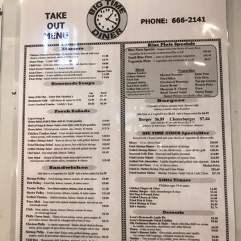 Big Time Diner - Take Out Menu - American Near Me - Mobile, Alabama Big Time Diner - Take Out Menu - American Near Me - Mobile, Alabama