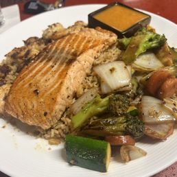 Salmon and shrimp combo plate Salmon and shrimp combo plate
