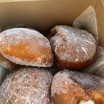 Leonard's Pearlridge Malasada Mobile - Plain Malasadas dusted with sugar and Haupia filled. - Desserts Near Me - Aiea, Hawaii Leonard's Pearlridge Malasada Mobile - Plain Malasadas dusted with sugar and Haupia filled. - Desserts Near Me - Aiea, Hawaii