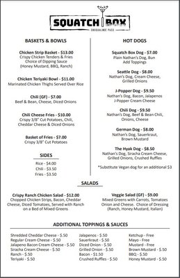 Menu photo 2 Squatch Box Snoqualmie Pass, WA