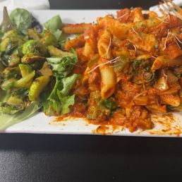 Jambalaya Pasta with Brussel Sprouts