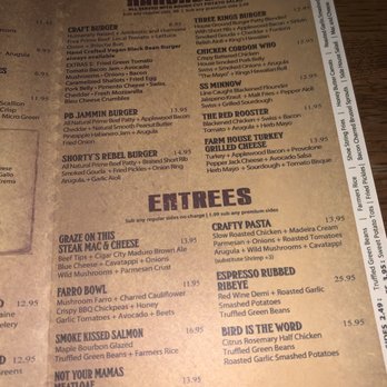 Craft Street Kitchen - Menu continued - New American Near Me - Trinity, Florida
