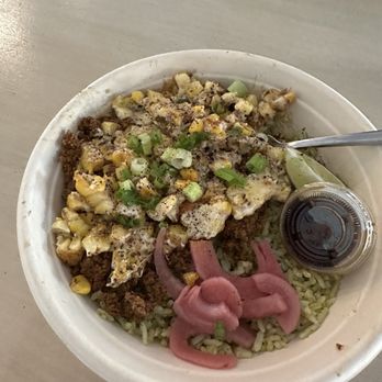 Revolución - Esquite bowl with Turkey Chorizo - Coffee & Tea Near Me - San Antonio, Texas