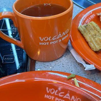 Volcano Hot Pot & BBQ - Love the orange dishes - Hot Pot Near Me - Orlando, Florida