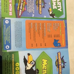 Wonder World - Kiddies menu