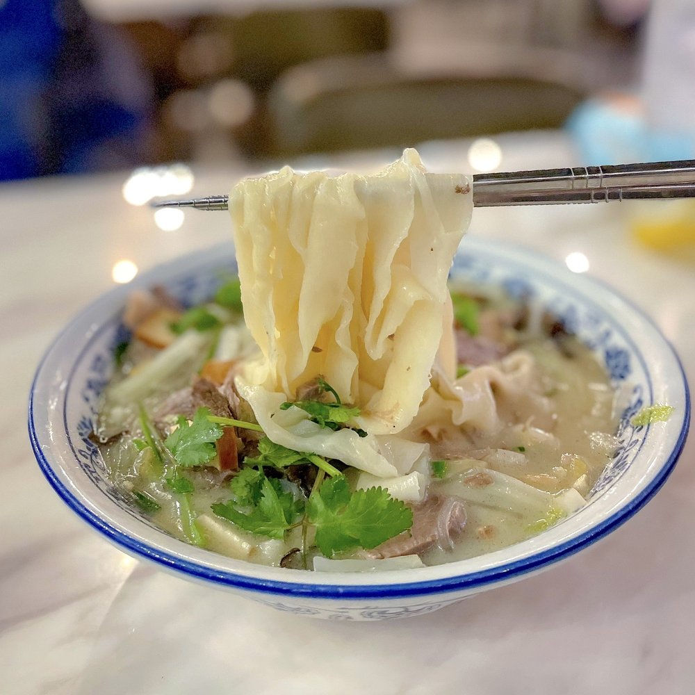 Changan Kitchen - Lamb noodle soup with wide noodles - Chinese Near Me - Ontario, California Changan Kitchen - Lamb noodle soup with wide noodles - Chinese Near Me - Ontario, California