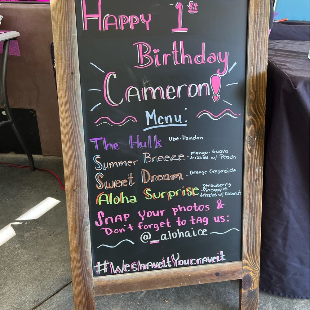 Aloha Ice - Custom event menu - Shaved Ice Near Me