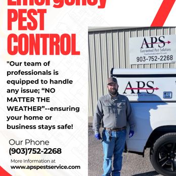 APS Pest and Termite Extermination - Call or Text or Chat to us for any questions or schedule your Free Inspection. (903)752-2268 - Pest Control Near Me - Lindale, Texas APS Pest and Termite Extermination - Call or Text or Chat to us for any questions or schedule your Free Inspection. (903)752-2268 - Pest Control Near Me - Lindale, Texas