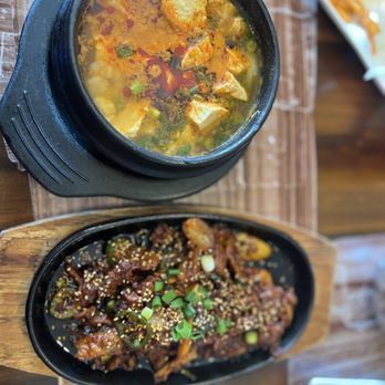 Wudon Korean BBQ - Spicy Pork Bulgogi and Soft Tofu Soup with Seafood - Korean Near Me - Saint Louis, Missouri